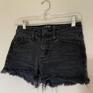black jean shorts